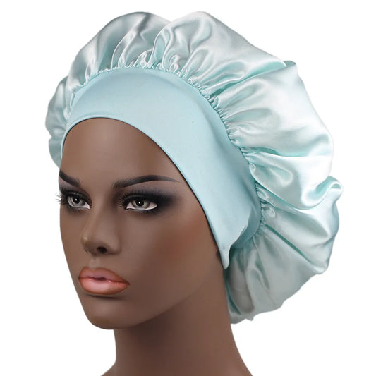 Bonnet à bande élastique unisexe pour chapeau de nuit à bords, bonnet de bain Extra Large en Satin soyeux, Bonnet de sommeil avec bande élastique de qualité supérieure