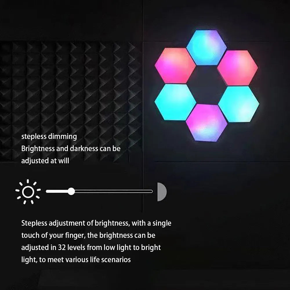 Lámpara de pared cuántica de atmósfera Hexagonal con Sensor táctil, iluminación sensible para dormitorio, decoración creativa, luz LED nocturna, 1-10 Uds.