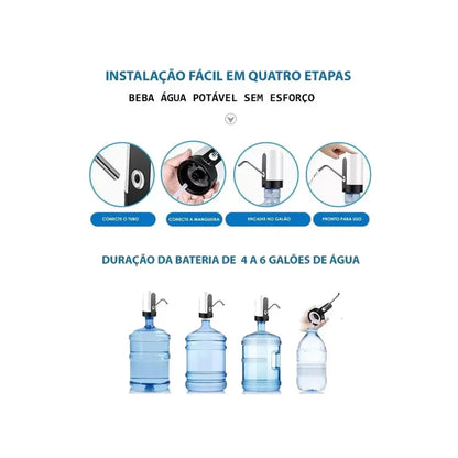 Bomba eléctrica universal para galão con garrafa de carga usb galão bomba de agua