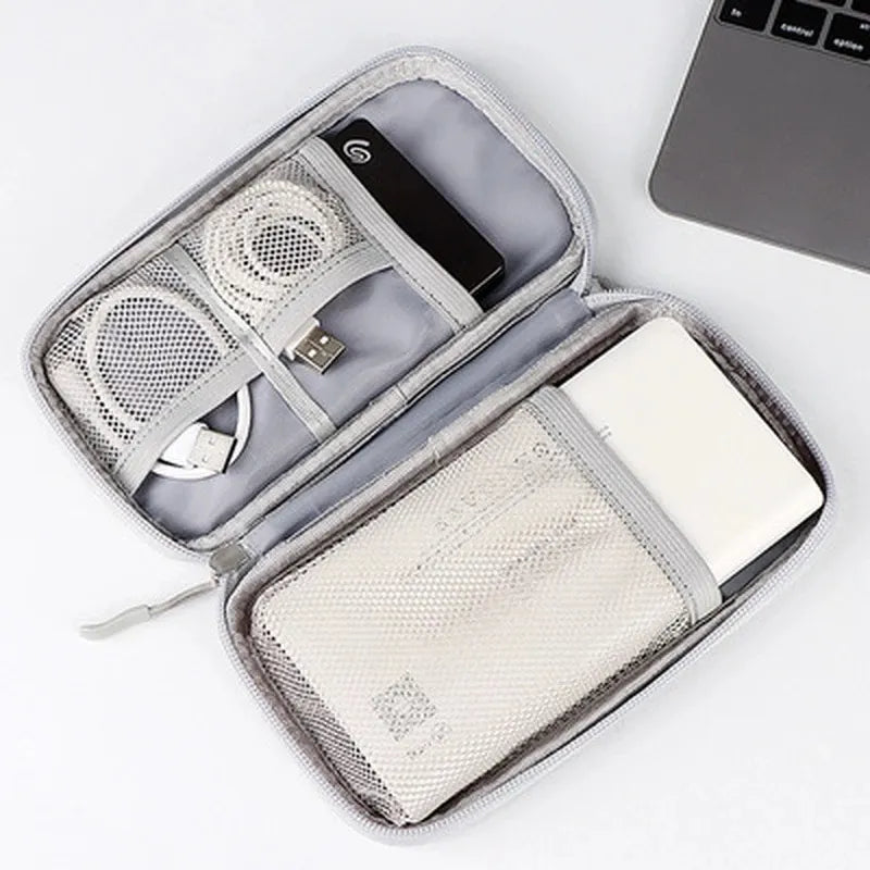 Bolsa portátil para batería externa de 20000mAh, organizador de Cables y dispositivos USB, bolsa de almacenamiento de protección para disco duro, 1 Uds.