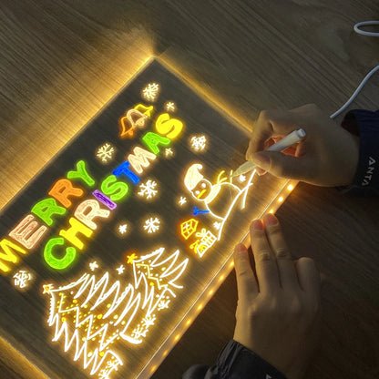 USB LED veilleuse acrylique Message Note conseil lampe avec support effaçable enfants planche à dessin enfants cadeaux chambre lampe de nuit