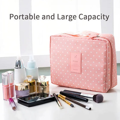 Trousse de maquillage de voyage portable, étanche, multi-compartiments, multifonction, cosmétique, organisateur de toilette pour femmes et filles