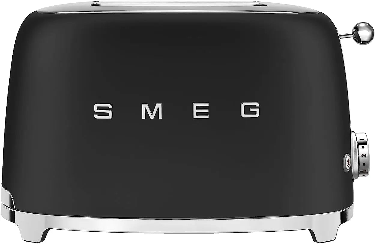 SMEG Tostadora de 2 rebanadas con rejillas para sándwiches, color negro