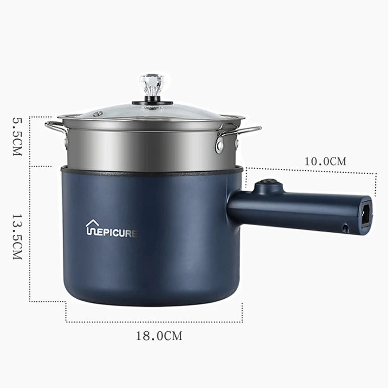 Cuiseur multifonction 1,8 l, marmite simple/Double couche, cuiseur à riz électrique, Mini casserole antiadhésive pour dortoir d'étudiants