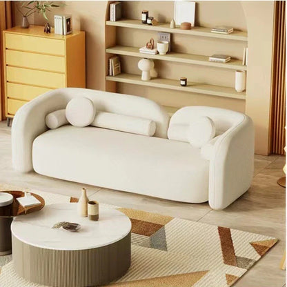 Creative Design of Hotel Reception Sofa Combination Lamb Fleece Sofa Technology Cloth Living Room Japanese Sofa Sofa Chair