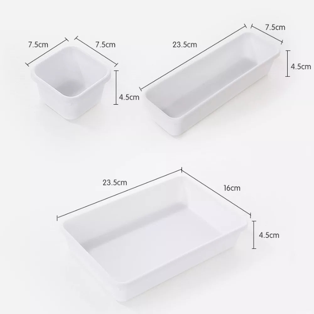 8 unids/set cajón ajustable caja organizadora bandejas maquillaje cosméticos artículos divisor titular cocina baño armario joyero