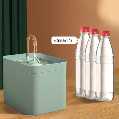 Filtro de fuente de agua para gatos ultrasilencioso, dispensador de agua automático inteligente para perros y bomba de prevención de desgaste, filtrina de recirculación de 1,5 l