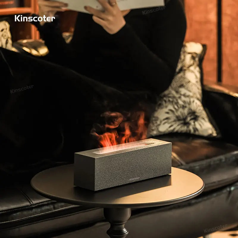 KINSCOTER flamme arôme diffuseur humidificateur d'air ultrasons Cool brumisateur brumisateur LED huile essentielle flamme lampe Difusor