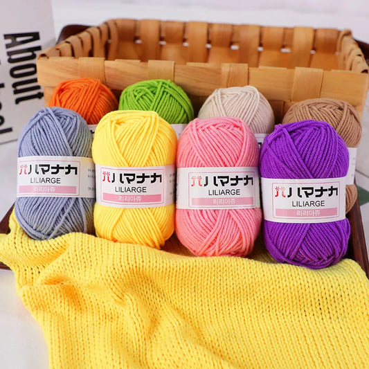 25G Baby Milk Sweet Soft Cotton Knitting Wool Yarn Thick Fiber Yarn Velvet Yarn Hand Knitting Wool Crochet Yarn for DIY Sweate