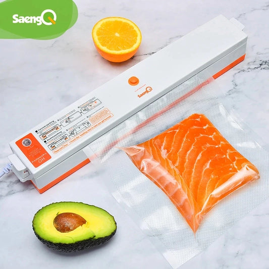 saengQ Electric Vacuum Sealer Packaging Machine For Home Kitchen Including 15pcs Food Saver Bags Commercial Vacuum Food Sealing