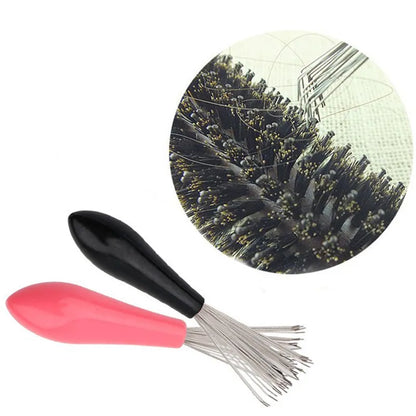 2pcs Comb Hair Brush Cleaner Plastic Handle Cleaning Brush Remover Embedded Beauty Tools Cleaning Products Cleaning Supplies