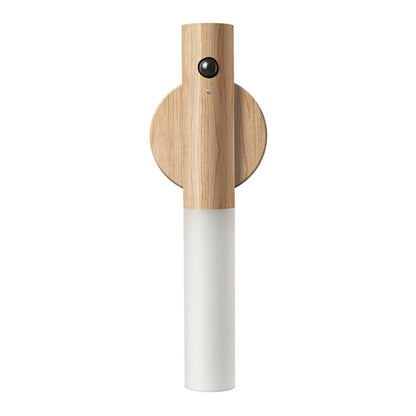 Sensor de movimiento PIR automático inteligente creativo LED recargable luz nocturna magnética luz de pared de madera lámpara de luz para armario de cocina