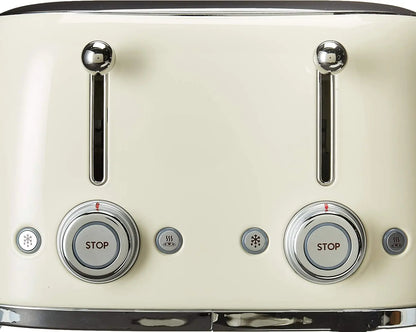 Smeg 50s Retro Line Cream 4x4 Slot Toaster