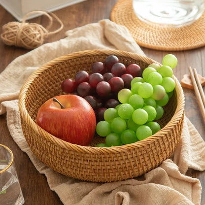 Panier rectangulaire en rotin et osier tissé à la main, fruits, thé, collation, pain, pique-nique, boîte de rangement de cosmétiques, fournitures de cuisine, outils ménagers