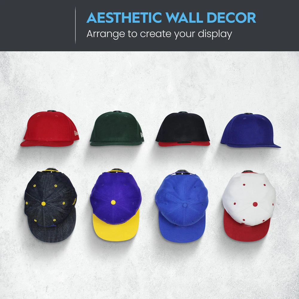 Percheros adhesivos para sombreros para pared, ganchos para gorras de béisbol minimalistas, organizador de diseño, soporte para alcaparras, montaje en pared para armario/puerta, 5/8 Uds.