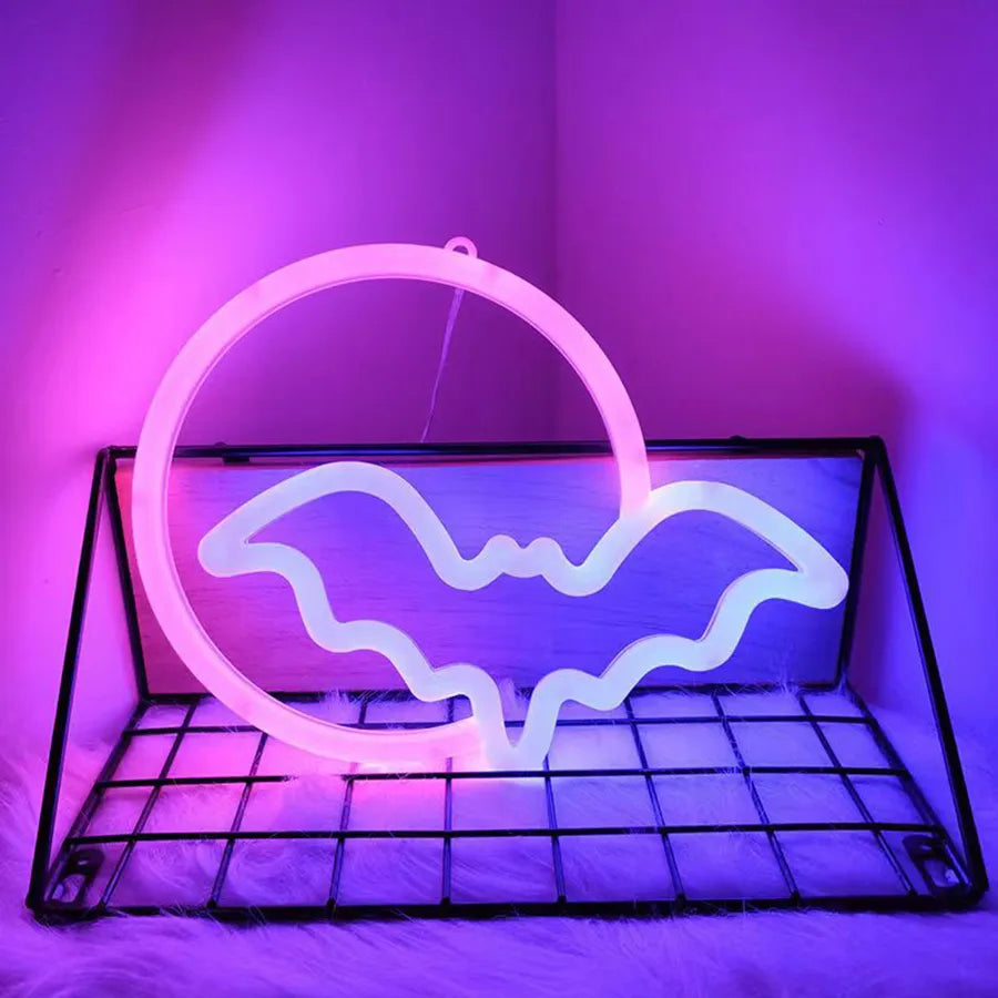 LED Bright Neon Light Night Gamepad Fire Moon Star Sign Modeling Lamp Room Wall Art Decoration Wholesale Xmas Birthday Wedding