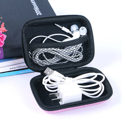 Bolsa de almacenamiento de viaje para artículos diversos, estuche de carga para paquete de auriculares, bolsa con cremallera, organizador de cables de viaje portátil, almacenamiento electrónico