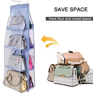 Sac de rangement Transparent pour placard, sac de rangement suspendu, sac à main suspendu, porte murale, sac à chaussures divers clair avec pochette de suspension