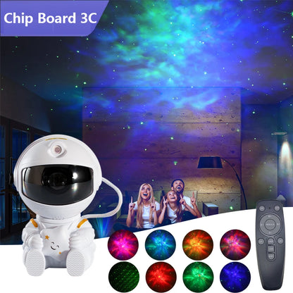 Proyector de galaxia y astronauta, luz nocturna, regalo, estrella del cielo estrellado, lámpara Led USB para dormitorio, decoración de cumpleaños para niños, Control remoto