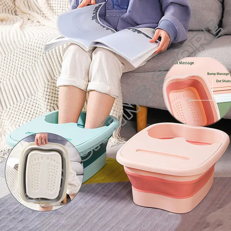 Cubo plegable para masaje de pies, cubo para remojo, lavabo plegable, cubo para baño de pies para Spa, bañera para Sauna doméstica, bañera para pedicura