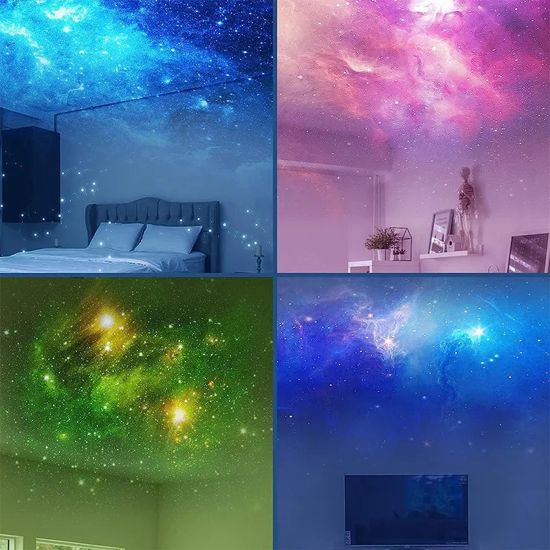 Proyector de estrellas, luz nocturna de galaxia, proyector espacial de astronauta, lámpara LED de techo de nebulosa estrellada para dormitorio, regalo decorativo para el hogar para niños