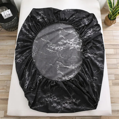 Ensemble de draps en lin marbré noir, couvre-lit Double, Queen Size, vêtements pour chambre à coucher, couvre-lit simple pleine taille