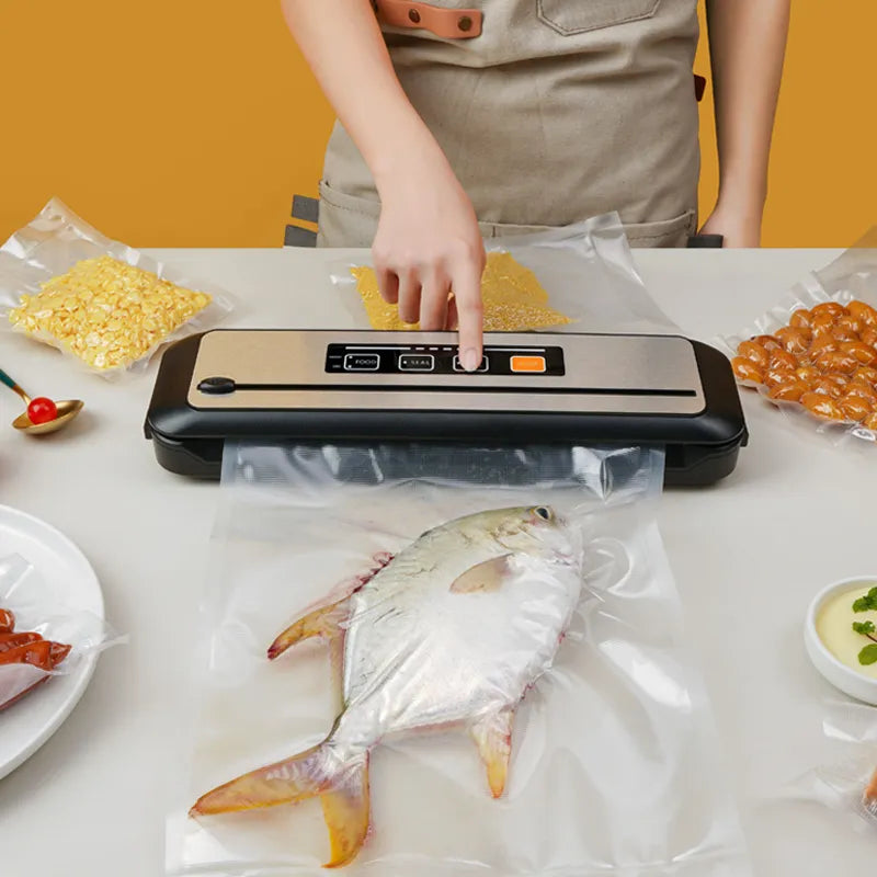 YUMYTH Household Vacuum Sealer Food Storage -60KPA Vacuum Sealer Packaging Machine Sous Vide Vacuum Bags & Built-in Cutter T287