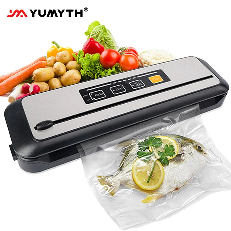 YUMYTH Household Vacuum Sealer Food Storage -60KPA Vacuum Sealer Packaging Machine Sous Vide Vacuum Bags & Built-in Cutter T287