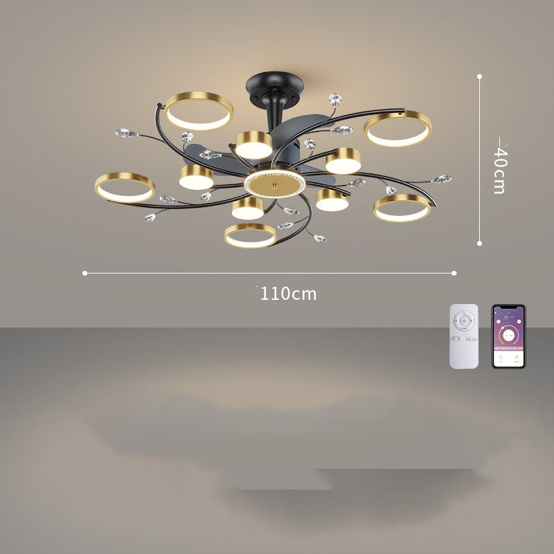 Luz de techo del ventilador de techo de la aplicación inteligente de lujo nórdico de la sala de estar