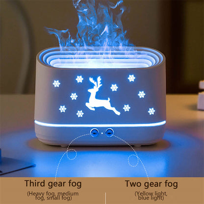 Humidificador difusor de llama de alce, lámpara de ambiente silencioso para el hogar, decoraciones navideñas para el hogar