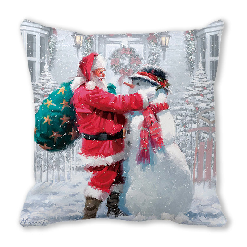 Merry Christmas Christmas Encryption Peach Skin Fabric Home Decoration Sofa Cushion Pillow ZT428