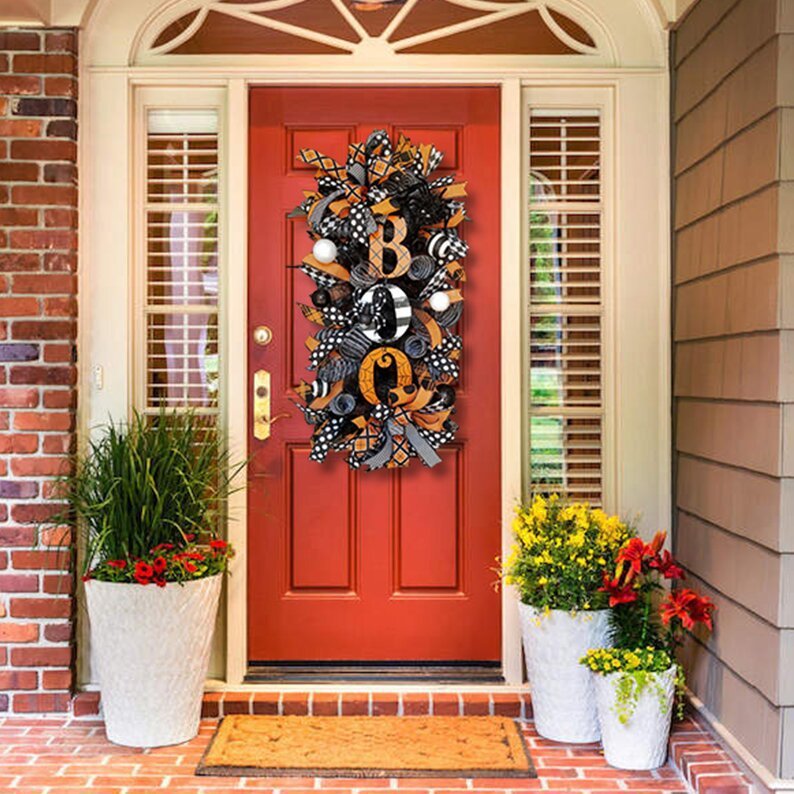 Halloween Front Entrance Scary Pumpkin Alphabet Garland