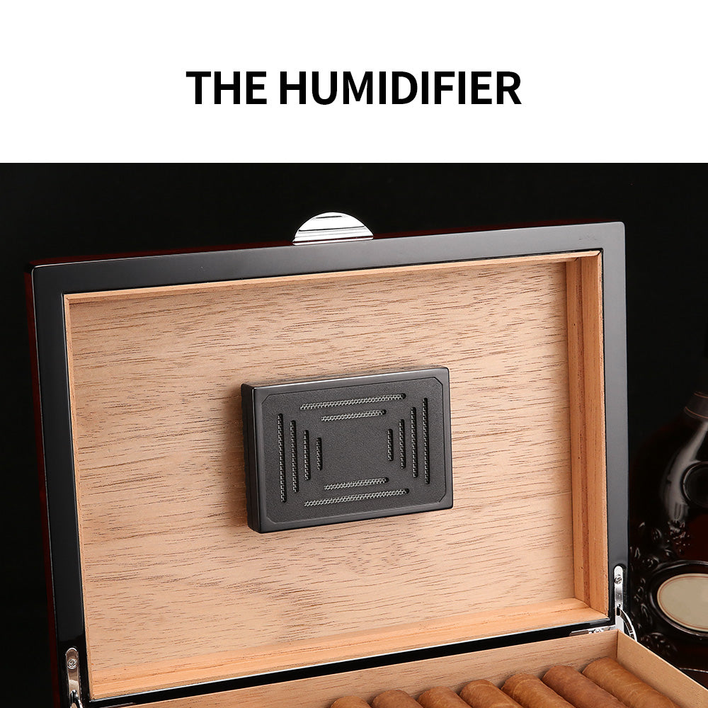 Humidor Humidor De Cigarros Caja De Humedad Madera De Cedro Gran Capacidad