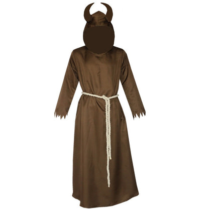 Costume de cosplay d'Halloween avec cornes médiévales et cape de sorcier du diable de la mort