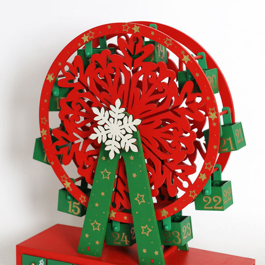 Christmas Ferris Wooden Ferris Wheel Wheel Countdown Calendar Ornaments Decorative Gift