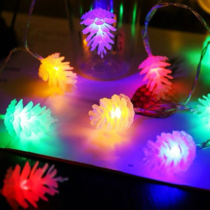 Cadena de luces LED con simulación de piñones transparentes