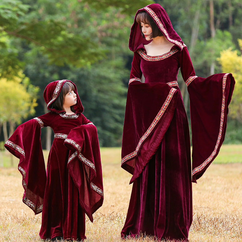 Costume de sorcière vampire rétro du Petit Chaperon rouge pour Halloween