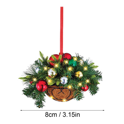 Home Christmas Tree Flower Basket Hanging Basket Shape Decorations Pendant