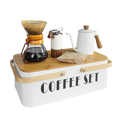 Boîte de rangement de camping, ensemble de café infusé à la main