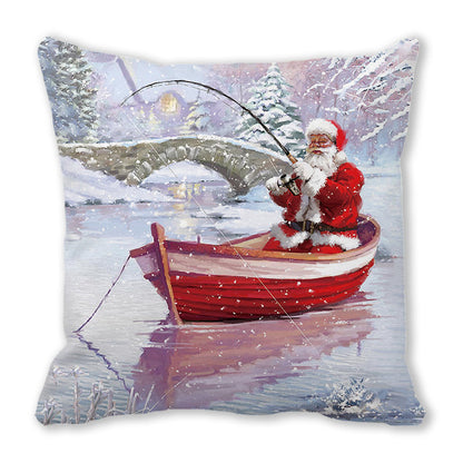 Merry Christmas Christmas Encryption Peach Skin Fabric Home Decoration Sofa Cushion Pillow ZT428