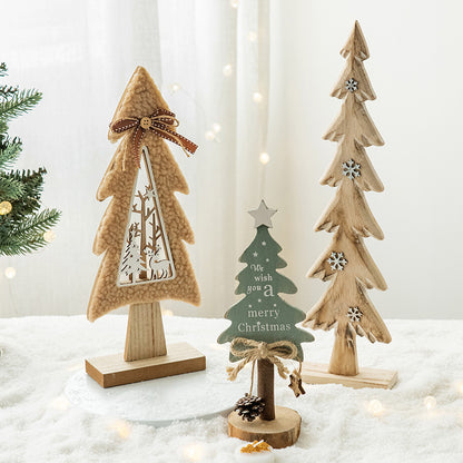 Creative Wooden Christmas Tree Mini Decorations