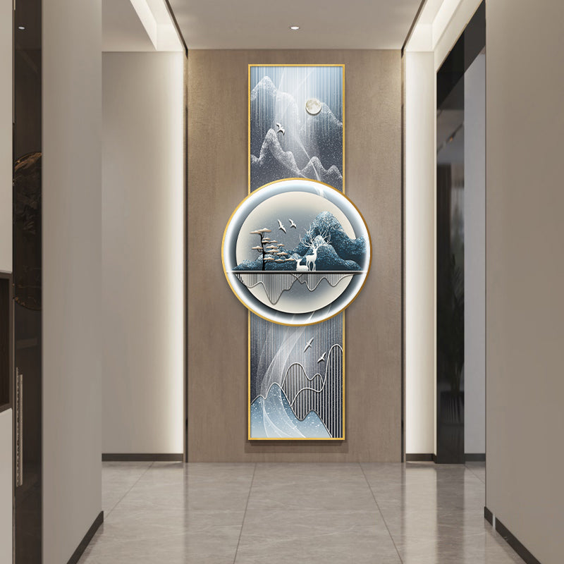 Porche arte pintura decorativa lámpara de pared versión Vertical alce Led sala de estar pasillo dormitorio