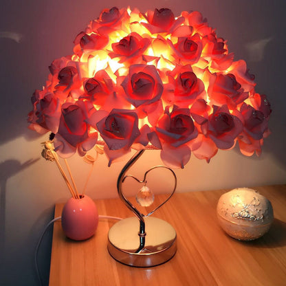 Lampe de table en forme de coeur rose