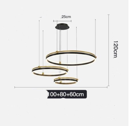 Lámpara de araña Sala de estar Aluminio cepillado Dormitorio Estudio