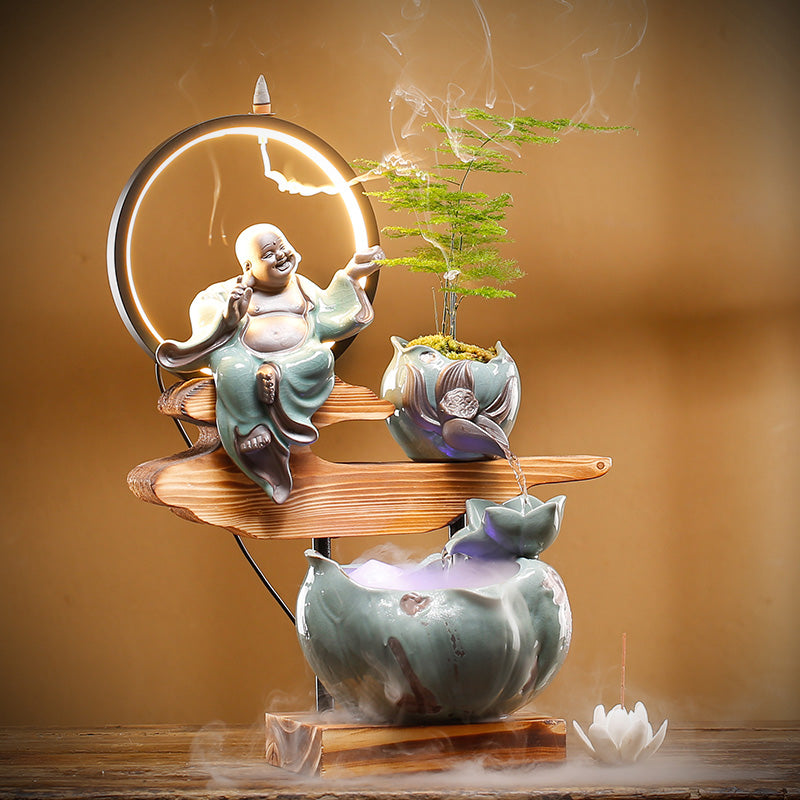 Creative Flow Ware Fountain Landscape Fortune Feng Shui Wheel Living Room Office Home Desktop Ornaments