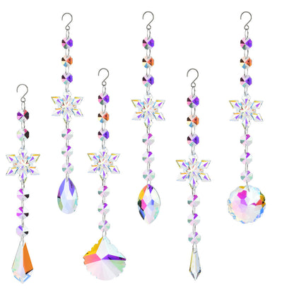 Christmas Tree Crystal Sun Catcher Acrylic Snowflake Window Decoration Pendant