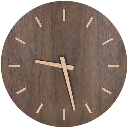 Fashionable Nordic Minimalist Wooden Wall Clock Living Room Round Wooden Clock Household Round Wooden Table Creative Wall Clock Living Room