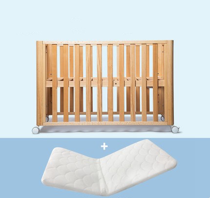 Beech Solid Wood Splicing Movable Multi-functional Crib