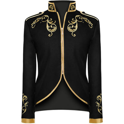 Veste de sport à la mode pour hommes d'Halloween Court Prince Golden Embroidery Suit