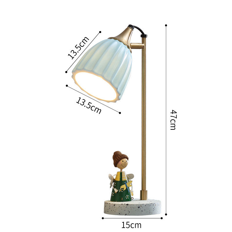 Lámpara de mesa Ins de cerámica con transmisión de luz de estilo nórdico